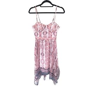 American Eagle Pink Paisley Asymmetrical Dress
